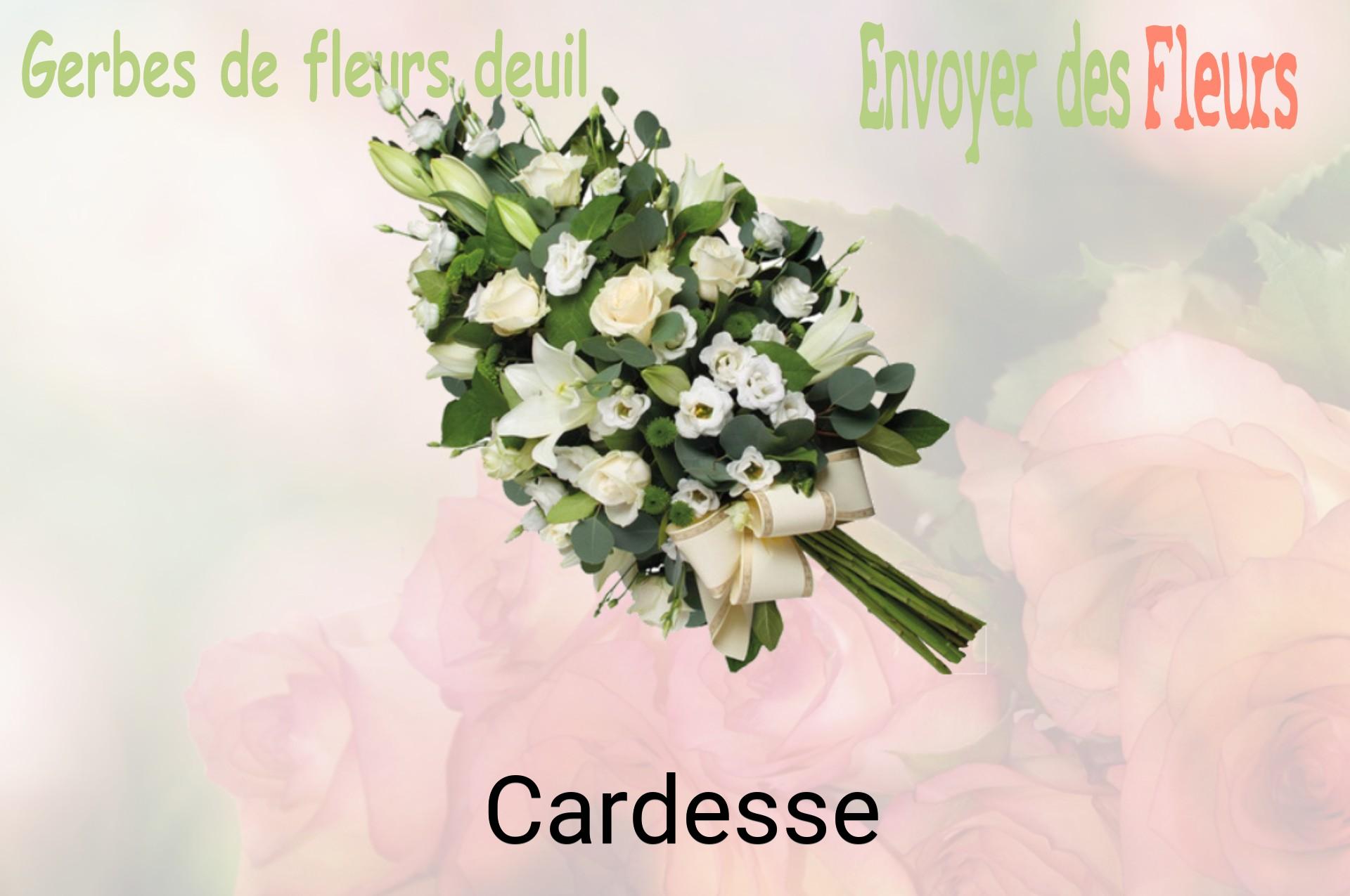 Gerbe de fleurs de deuil livrée à Cardesse